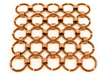 Pañería de la malla metálica/cortina de cobre amarillo Conect de la malla del anillo del alambre con el diámetro del círculo de 8m m