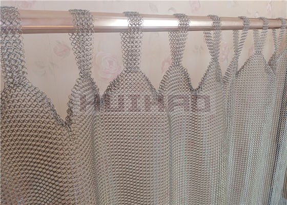 Acero inoxidable listo para colgar cortina de cota de malla de 0,8x7 mm para decoración de arquitectura