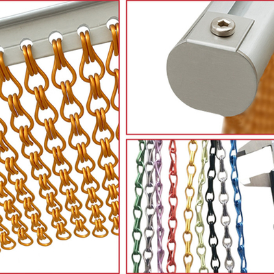 Cortina de techo de malla de aluminio con ganchos dobles