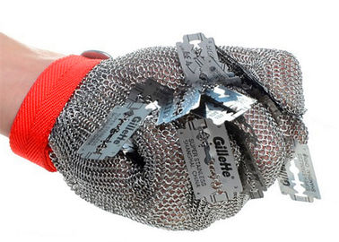 6&quot; guantes antis del corte del acero inoxidable tejidos con la malla del anillo de Chainmail