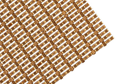 Malla de alambre arquitectónica de la tela de la fachada del color de cobre hecha en el alambre plano de aluminio