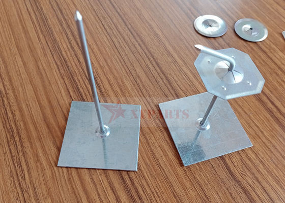 4-1/2" Pinos de aislamiento de base adhesiva Acero galvanizado para fijar el envase de conducto o el tablero aislante
