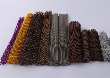 Cortinas de malla metálica de aluminio color cobre para particiones interiores