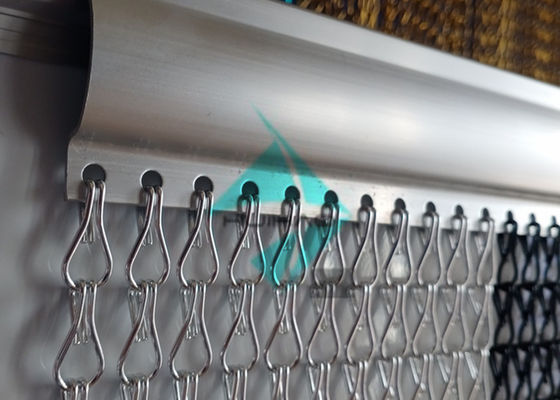 Cortina de doble gancho decorativa de aluminio para cortinas de ducha