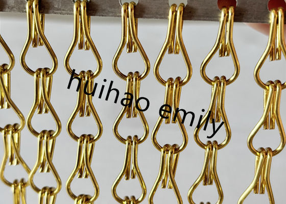 Cortina de pantalla de mosca de aluminio con enlace de cadena decorativo personalizado