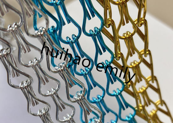 Cortina de pantalla de mosca de aluminio con enlace de cadena decorativo personalizado