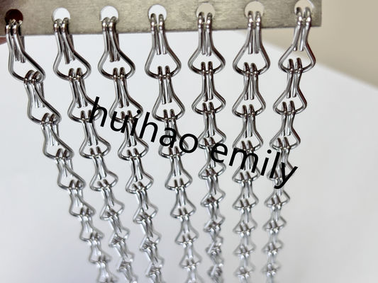 Cortina de pantalla de mosca de aluminio con enlace de cadena decorativo personalizado