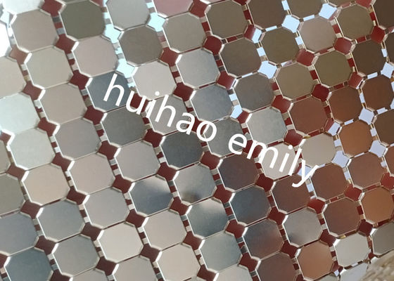 Cortina de malla metálica de aluminio brillante de 8x8mm para decoración