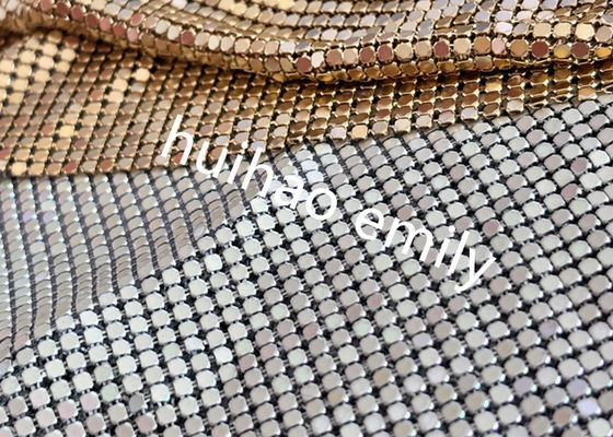 Cortina de malla metálica de aluminio brillante de 8x8mm para decoración