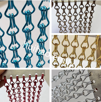 Cortina de malla de eslabones de aluminio de 16 mm, malla de alambre decorativa