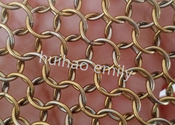 Cortina de malla de anillo de acero inoxidable de 7 mm para decoración interior