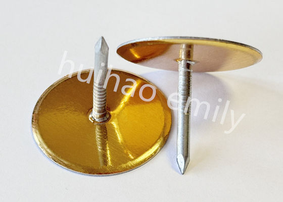 38 mm de acero galvanizado de conducto de revestimiento de la copa de cabeza de alfileres con papel de oro