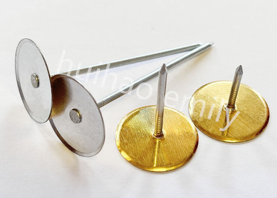 38 mm de acero galvanizado de conducto de revestimiento de la copa de cabeza de alfileres con papel de oro