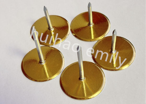 38 mm de acero galvanizado de conducto de revestimiento de la copa de cabeza de alfileres con papel de oro