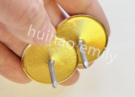 38 mm de acero galvanizado de conducto de revestimiento de la copa de cabeza de alfileres con papel de oro