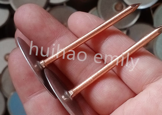 Pin de soldadura de cabeza cubierta de cobre de 38 mm para conductos de aislamiento