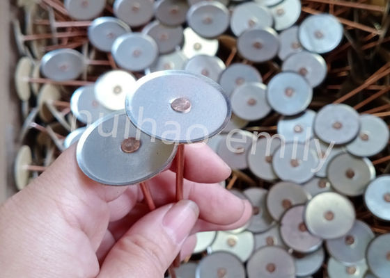 Pin de soldadura de cabeza cubierta de cobre de 38 mm para conductos de aislamiento