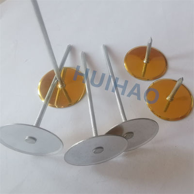 12 Ga X 70 mm Cabeza de copa de acero galvanizado pines soldados para aislamiento de conductos HVAC