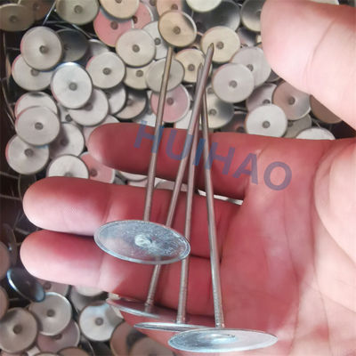 Insulador de cabeza de copa pines soldados con base redonda de 30 mm para aislamiento de conductos HVAC