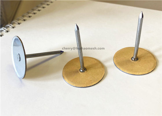 Cabeza de copa de acero galvanizado pines soldados diseñados para soldar a través y asegurar envolturas aislamiento a los conductos HVAC