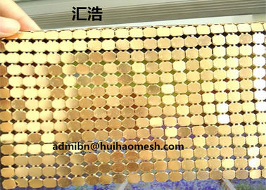 4 mm de color dorado de aluminio Sequin malla metálica para la decoración del hotel