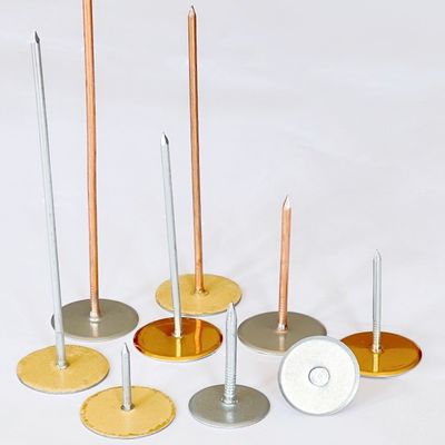 Cabeza de copa de acero galvanizado pines soldados diseñados para soldar a través y asegurar envolturas aislamiento a los conductos HVAC
