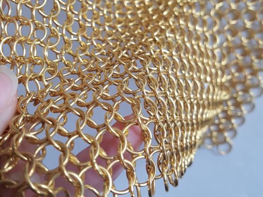 tipo de Ring Mesh Pvd Finished Chainmail Weave del metal de 3.8m m a de 30m m para la cortina