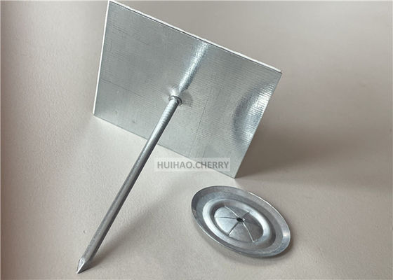 Panel de aislamiento y fijación de lana mineral autoadhesivo pines de palo de aluminio de 65 mm con clips