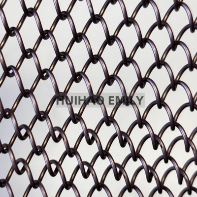 Cortina de malla metálica flexible de aluminio y aleación metálica de 0,8 mm x 8 mm