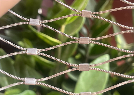 Malla de cable de férula de acero inoxidable de 2,5 mm, fuerte y flexible para fachada de edificios y muro verde