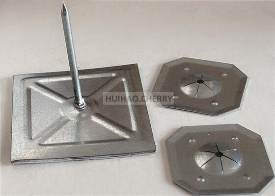 Piel de aislamiento de lana de roca fijación autoadhesiva de aislamiento de palillos de 12 Gauge 1-1/2 "con lavadora de bloqueo cuadrado