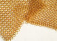 tela de malla de oro del anillo del metal del color del diámetro 20m m OD de los 2MM para la cortina metálica del hotel