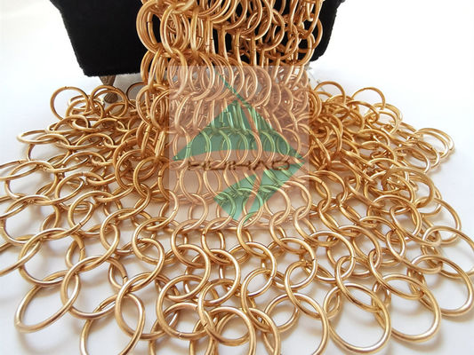 Malla Tejida Redonda de Metal de Acero Inoxidable con Acabado PVD en Color Oro Rosa