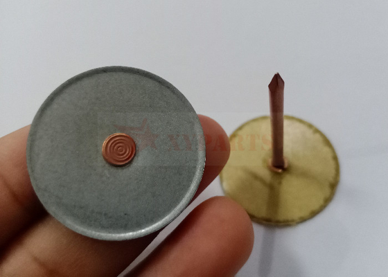 Insulador de cabeza de copa pines soldados con base redonda de 30 mm para aislamiento de conductos HVAC
