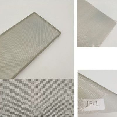 Diseño de interiores de vidrio arquitectónico laminado de malla de color plata