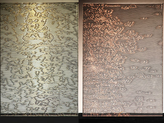 La tela de la decoración de la pared de división laminó el vidrio con la malla de alambre PVB del metal