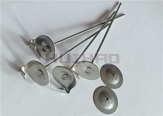 Anclas de fijación de acero inoxidable de 14 calibres usadas para asegurar una manta aislante reutilizable