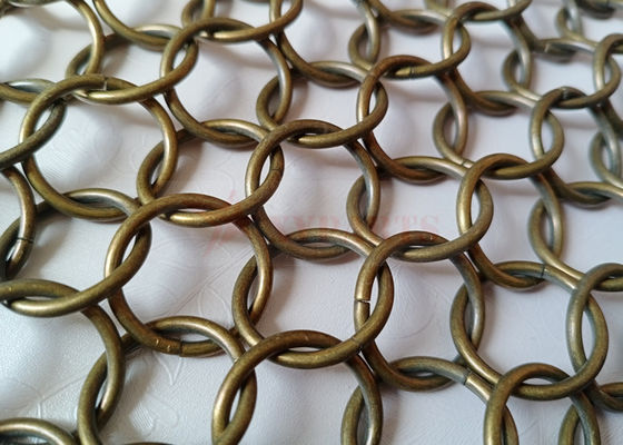 Malla de bronce del anillo del metal del color 1.5x15m m como divisiones del espacio para el centro comercial