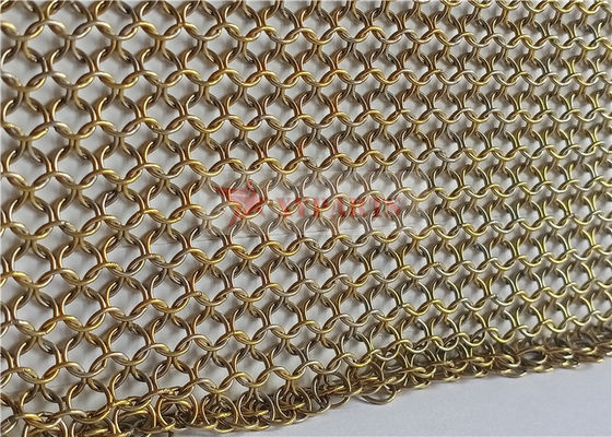 Cortina de malla de anillo de tipo 7 mm soldada con acabado electroplacado para pantallas de seguridad y divisores de habitaciones