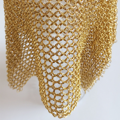 Accesorios para el interior funcional con malla de anillo de malla de cadena de oro