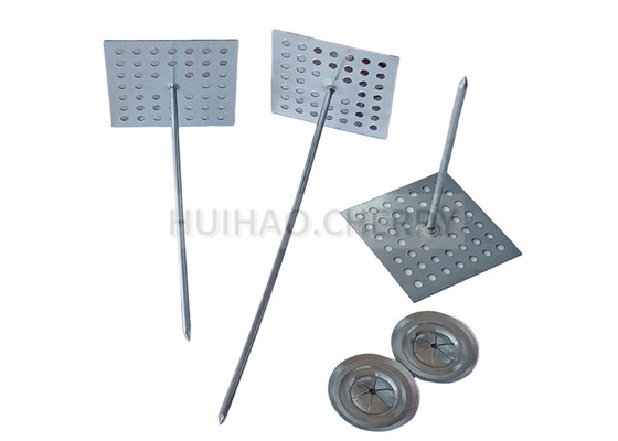 Pinos de anclaje de aislamiento de base perforada de acero galvanizado para fijar el aislamiento de lana de roca y fibra de vidrio