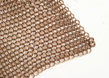 Malla del anillo del metal de Chainmail del diámetro del alambre de cobre 1.2m m para el divisor del espacio