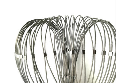 Malla flexible del cable del acero inoxidable de la virola con el capítulo usado para la barandilla de la escalera