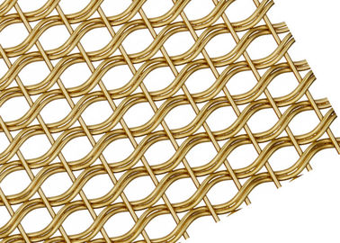 Malla tejida arquitectónica decorativa del color de cobre amarillo ligero para la pantalla Parition de Pasillo