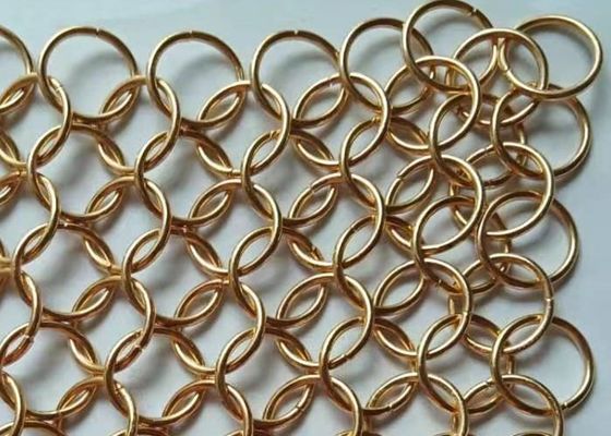 cortina redonda Chainmail Ring Mesh de la decoración de 10m m Ring Chainmail Weave Stainless Steel