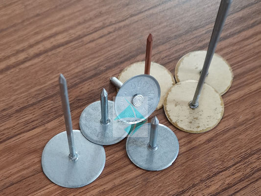 pernos principales ahuecados metal de la soldadura de la canalización de 12Gauge 38m m, clavos de la soldadura del aislamiento de las lanas de roca para el sistema de HAVC