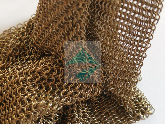 Chainmail teje a Ring Mesh Type Antique Appearance Metal Mesh Drapery With Metallic Color para la sombra de Sun de la ventana