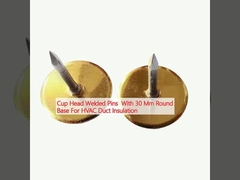 Pinos soldados con cabeza de copa con base redonda de 30 mm para aislamiento de conductos HVAC
