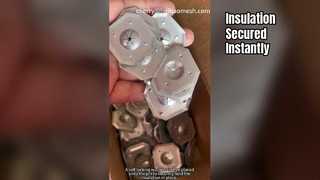 Pasadores y arandelas aislantes para asegurar paneles aislantes a paredes, techos, pisos